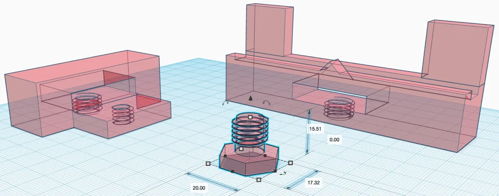 CAD drawings of the iPhone holder and the tripod mount
